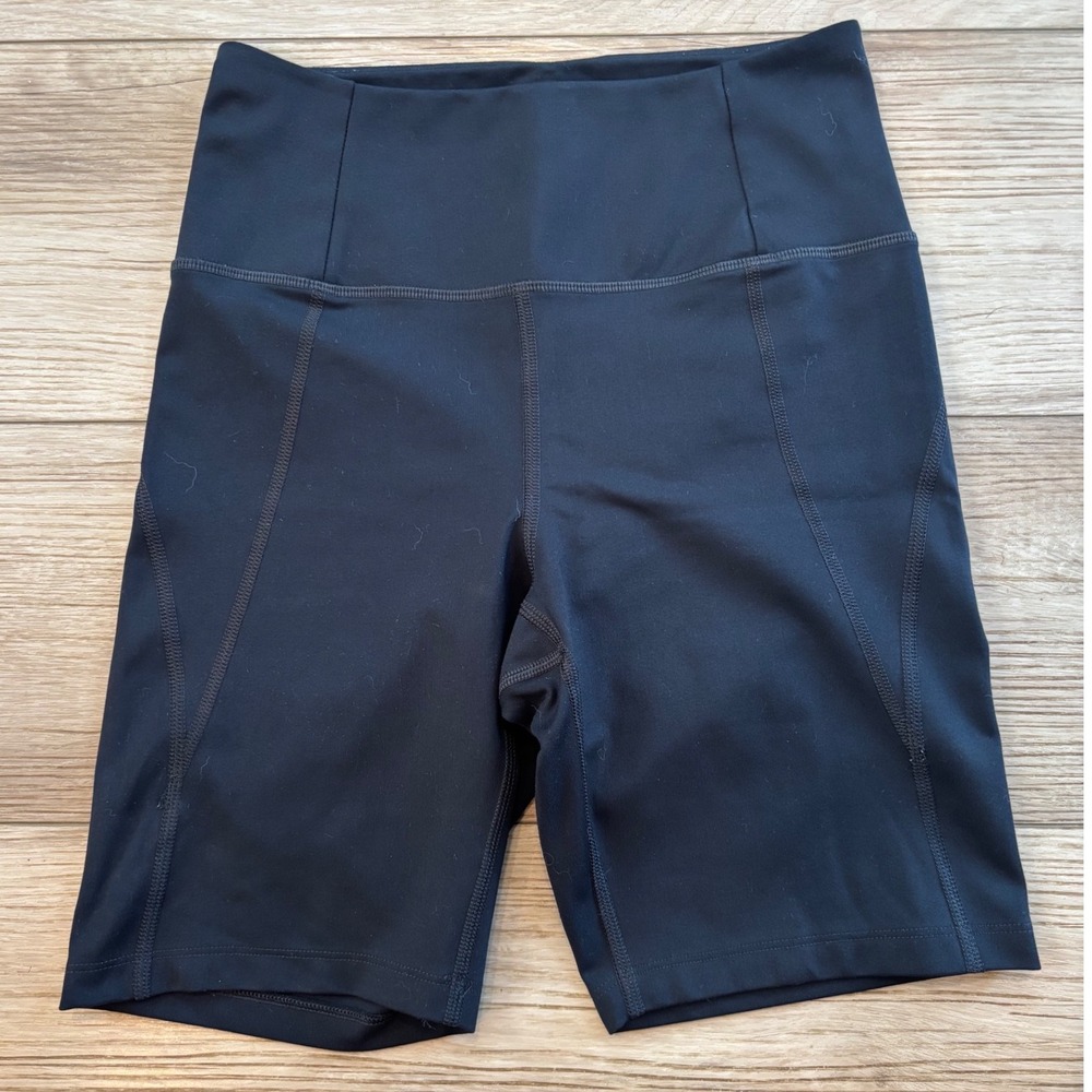 Girlfriend Collective High-Rise Bike Shorts Midnight Black Size Small #4011